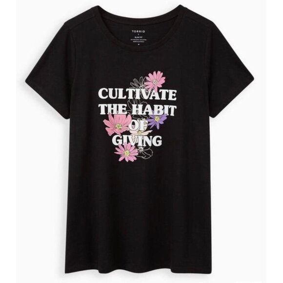 Torrid Tops - Torrid Size 3 'Cultivate The Habit Of Giving' Graphic Tee